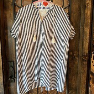 Emerson Fry Coverup/dress/short caftan stripe one size